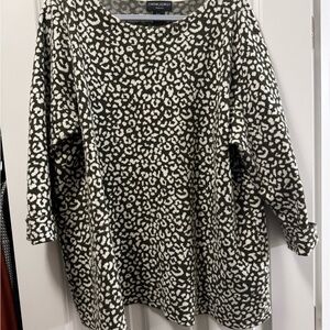 Cynthia Rowley Olive & Cream Leopard-Print Knit Top